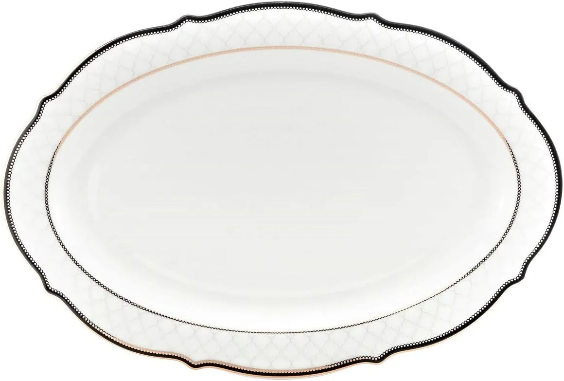 Euro Porcelain 57-pc Banquet Dinnerware Set, Luxury Bone China Tableware, Service for 8 (6664-3) 6664-20