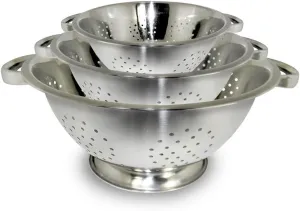ExcelSteel Colander set, Stainless steel, Colanders , 3 Count ( Pack of 1)