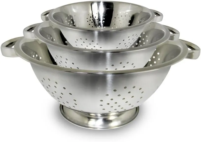 ExcelSteel Colander set, Stainless steel, Colanders , 3 Count ( Pack of 1)