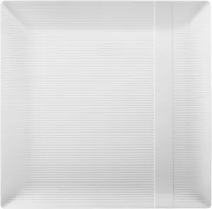 Exquisite Disposable-White-Plastic-Plates-Square Linear (40 Pack) Wedding Dinner Fancy Tableware Dishes (9 Inch., White) Single Size Set