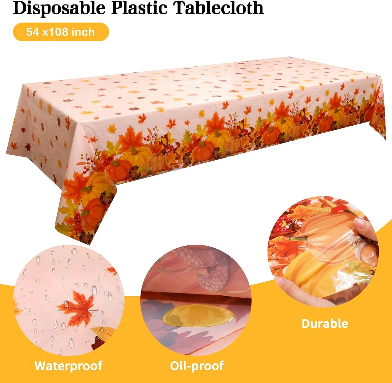 Festiva 176Pcs Thanksgiving Plates Heavy Duty- Fall Plastic Plates - Thanksgiving Disposable Dinnerware Set include 50Plates, 25Knives, 25Forks, 25Spoons, 25Cups, 25Napkins