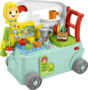 Fisher-Price Baby Learning Toy Laugh & Learn 3-in-1 On-the-Go Camper Walker & Activity Center for Toddlers Ages 9  Months