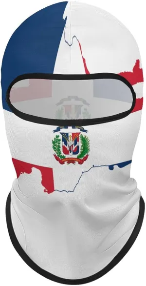 Flag Map of The Dominican Republic Balaclava Ski Mask,Head Mask,Windproof Sun for Outdoor Sports Cycling Windproof Hood
