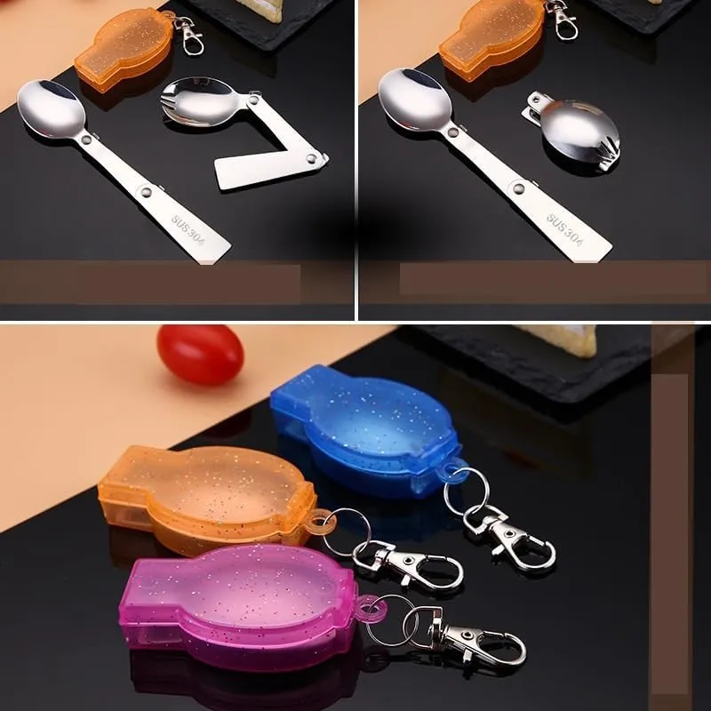 Flatware Silverware Set, 1/4/6/8 Pieces Creative 304 Stainless Steel Foldable Spoons For Outdoor Picnic Portable Spoons And Forks, Tableware Cutlery Set(6 Pieces)