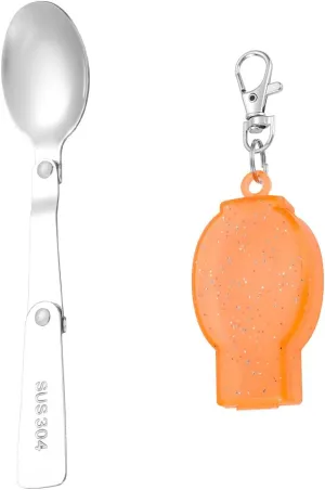 Flatware Silverware Set, 1/4/6/8/10/12 Pcs 304 Stainless Steel Spoon Foldable Storage Camping Tableware Creative Outdoor Travel Portable Spoon, Tableware Cutlery Set(Orange,10 Pieces)