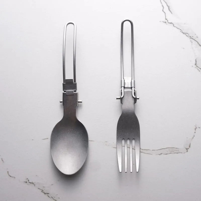 Flatware Silverware Set, 2/8/12/16/20/24pcs Retro Outdoor Picnic Travel Spoon Fork Stainless Steel Foldable Tableware For Work And Takeaway, Tableware Cutlery Set(16 Piece set for 8)