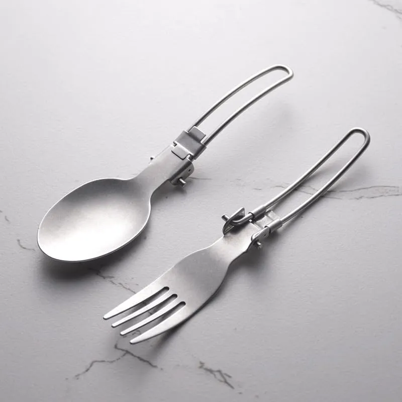 Flatware Silverware Set, 2/8/12/16/20/24pcs Retro Outdoor Picnic Travel Spoon Fork Stainless Steel Foldable Tableware For Work And Takeaway, Tableware Cutlery Set(16 Piece set for 8)