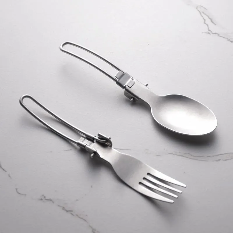 Flatware Silverware Set, 2/8/12/16/20/24pcs Retro Outdoor Picnic Travel Spoon Fork Stainless Steel Foldable Tableware For Work And Takeaway, Tableware Cutlery Set(16 Piece set for 8)