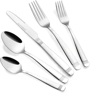 Flatware, Silverware Set for 8 persons, 40 Piece - Spoons, Forks, and Knives 18/10 Stainless Steel