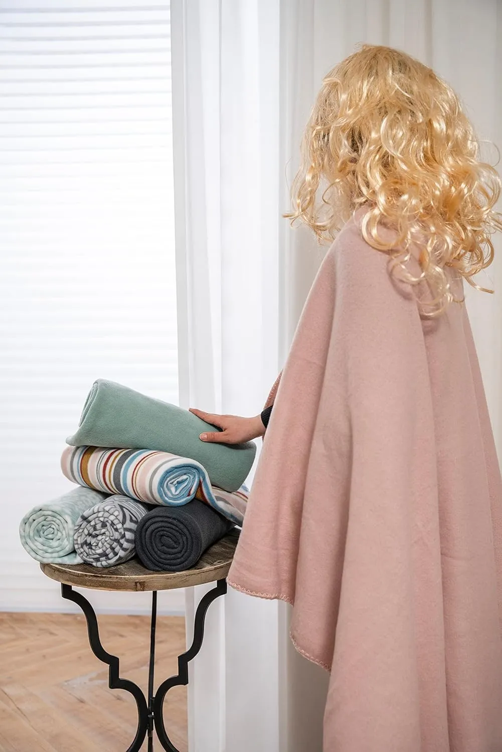 Fleece Throw Blanket Set Bulk for Travel Kids Outdoor Wedding Pet (Assorted #2, Pack of 6 50x60 Inches)