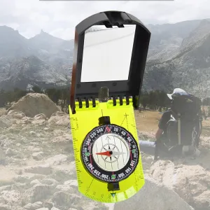 Flip Multifunctional Mirror Compass with Scale Map Ruler - Perfect for Outdoor Hiking and Camping