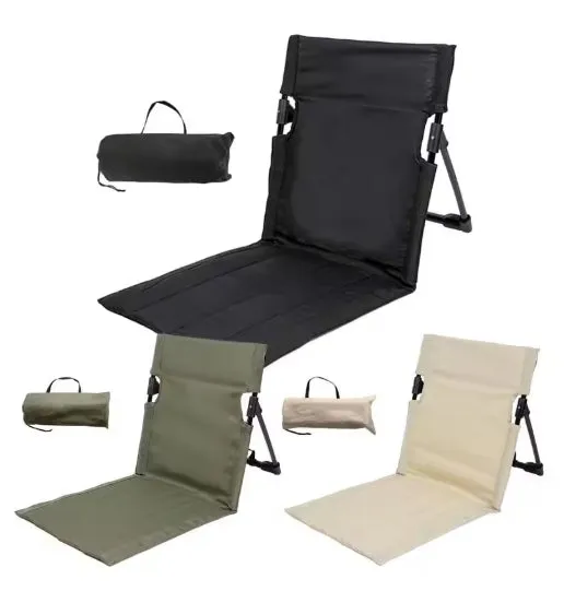 Foldable Camping Chair Outdoor Garden Park Single Lazy Chair Backrest Cushion Picnic Camping Folding Back Chair Beach Chairs