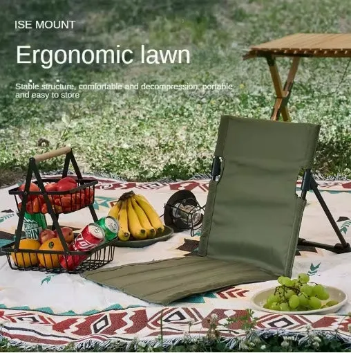Foldable Camping Chair Outdoor Garden Park Single Lazy Chair Backrest Cushion Picnic Camping Folding Back Chair Beach Chairs