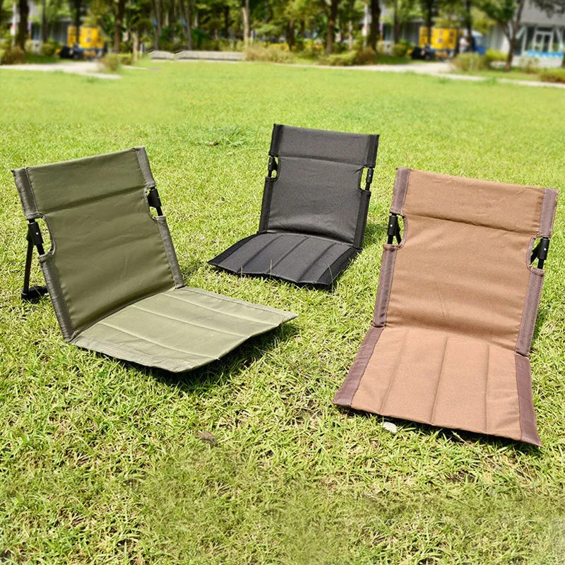 Foldable Camping Chair Outdoor Garden Park Single Lazy Chair Backrest Cushion Picnic Camping Folding Back Chair Beach Chairs