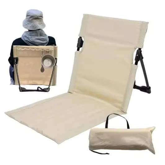 Foldable Camping Chair Outdoor Garden Park Single Lazy Chair Backrest Cushion Picnic Camping Folding Back Chair Beach Chairs