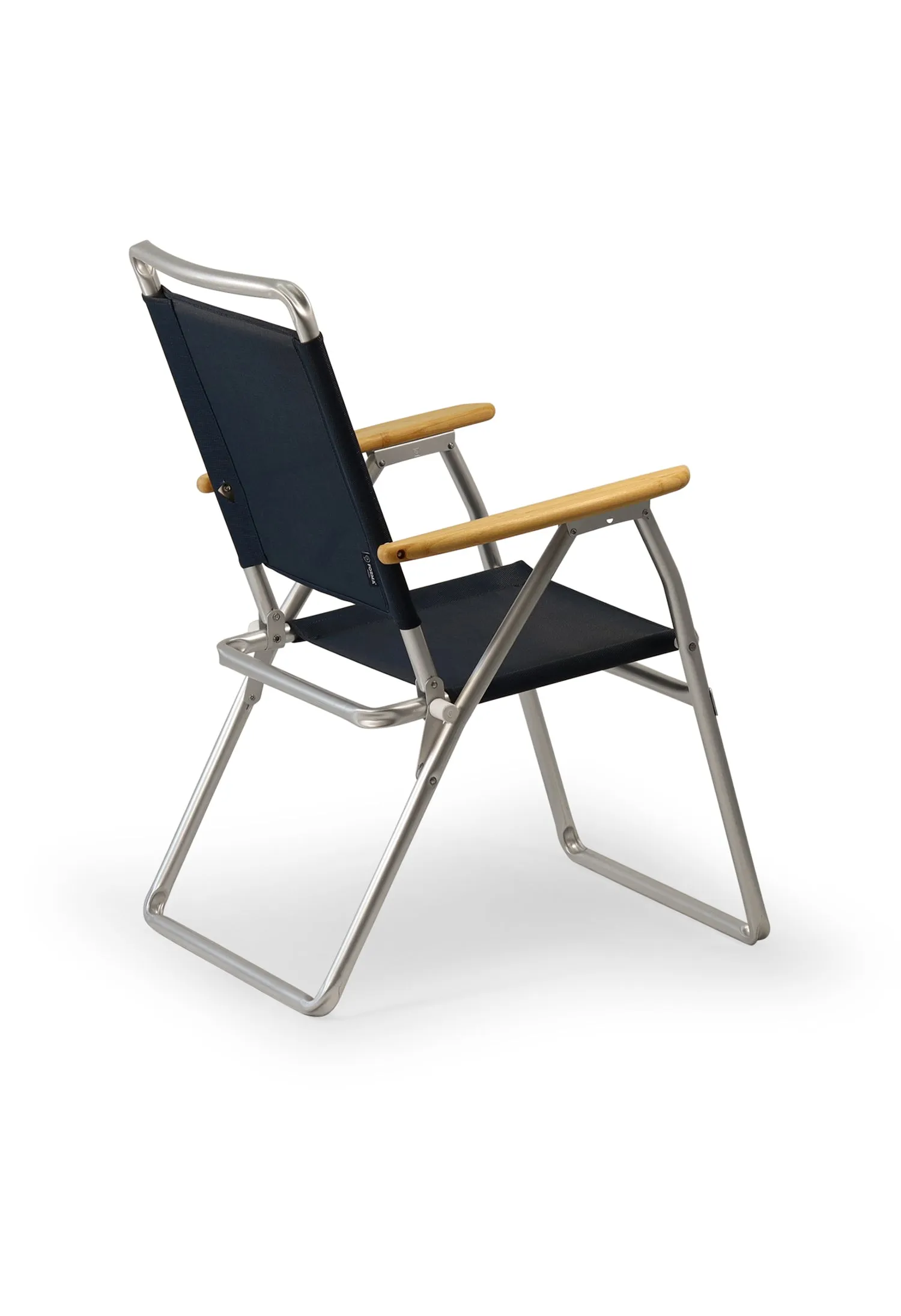 Folding Aluminum Outdoor Chair with Teak Armrests Set of 2-PA160