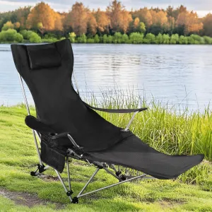 Folding Camping Chairs for Adults, Portable Lightweight Lawn Chairs, Adjustable 90°-165°Beach Lounge Chair Outdoor, Folding Chairs for Outside with Cup Holder & Side Pocket, for Camp, Picnic, Fishing