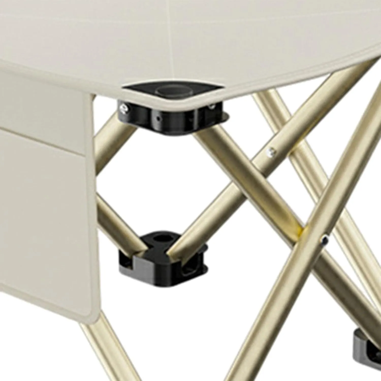 Folding Camping Stool with Side Pocket Sturdy Strong Load Bearing Foot Stool Small Foldable Chair for Backpacking Patio Lawn, White, 28cmx28cmx23cm
