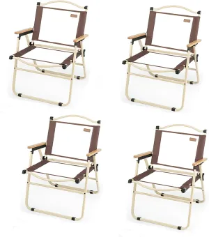 Folding Chair, Camping Chair 1/2/4 Piece Set Portable Mesh Breathable Back Chair Great for Camping Outdoor Use