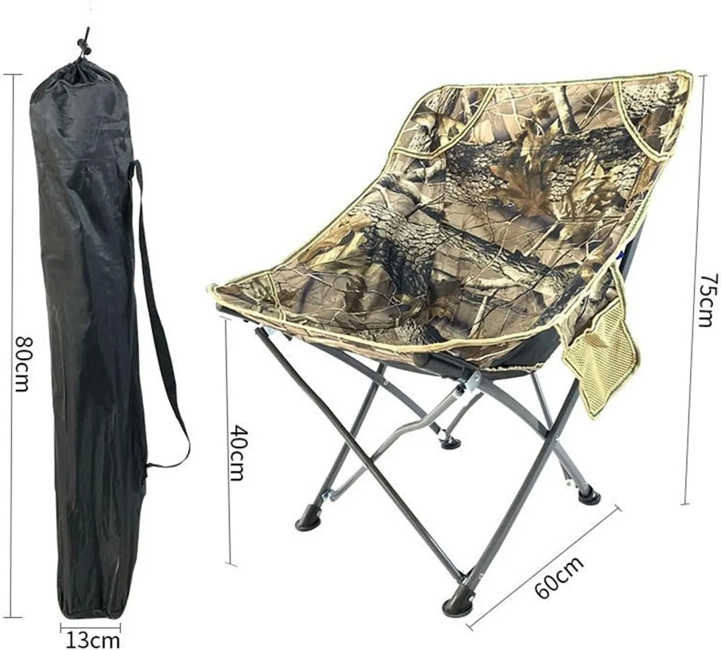 Folding Chair Outdoor Single Casual and Portable Folding Chair Picnic Barbecue Couch Beach Fishing Moon Chair Butterfly Chair, Green Solid Cloth
