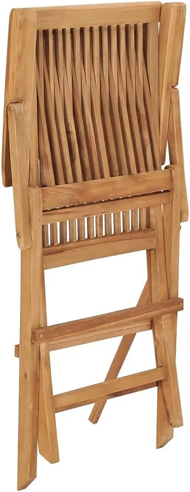 Folding Patio Chairs 3 Pcs Solid Teak Wood Outdoor Furniture Set, Weather-Resistant Foldable Garden Chairs for Poolside, Camping, Beach, and Backyard Lounge