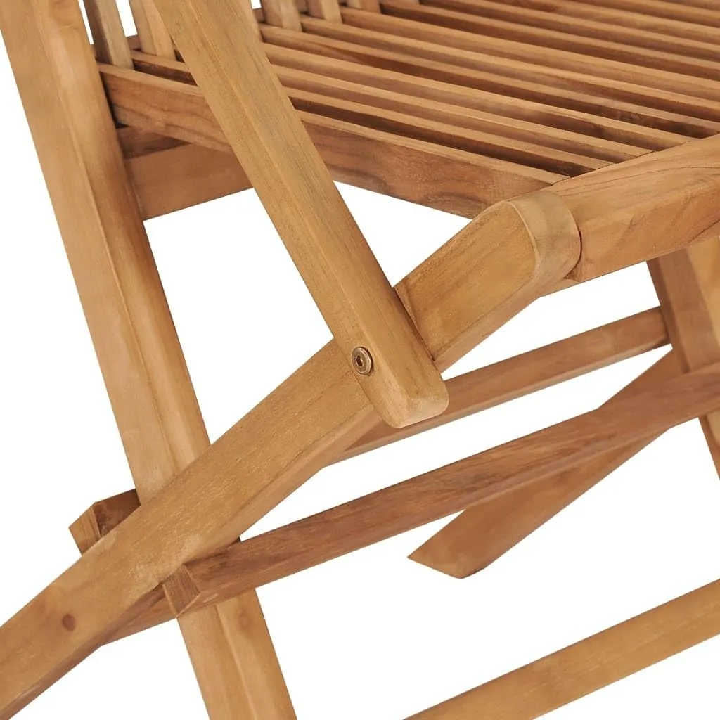 Folding Patio Chairs 3 Pcs Solid Teak Wood Outdoor Furniture Set, Weather-Resistant Foldable Garden Chairs for Poolside, Camping, Beach, and Backyard Lounge