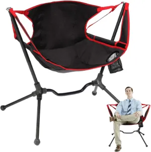 Folding Rocking Chair, Camping Rocking Chairs for Adults, Oxford Hammock Chairs with Carry Bag, Heavy Duty Portable Camping Chair for Patio, Picnic