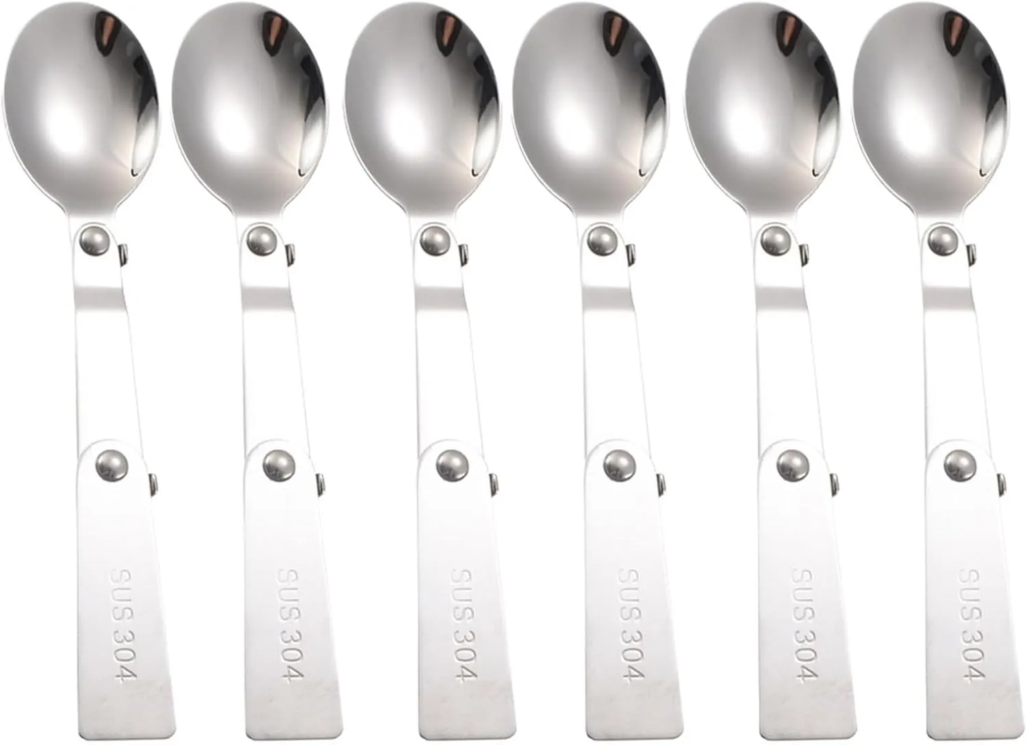 Folding Spoons 12Pcs Portable Folding Spoon Fork Set, 304 Stainless Steel Outdoor Portable Tableware, Picnic Foldable Cutlery for Thermos Container Food Containers(Fork)
