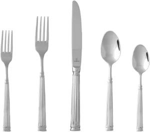 FORTESSA Doria 18/10 Stainless Steel Flatware, 20 Piece Place Setting With Table Knives, Forks and Spoons (Service For 4), Dishwasher Safe, Polished