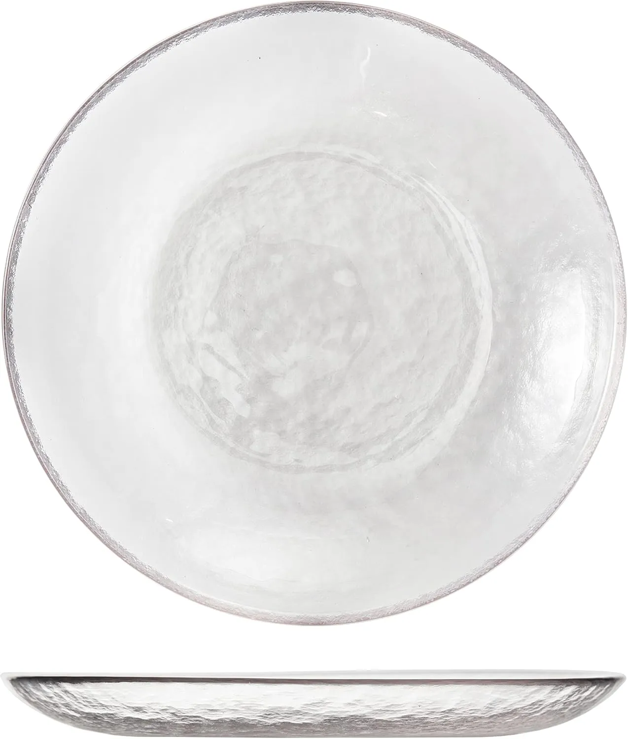 FORTESSA Los Cabos Tableware, 16-Piece Glass Dinnerware Set with 4 Dinner Plates, 4 Salad Plates, 4 Coupe Bowls and 4 Cereal Bowls, Dishwasher-Safe Glass Plate Set, Clear