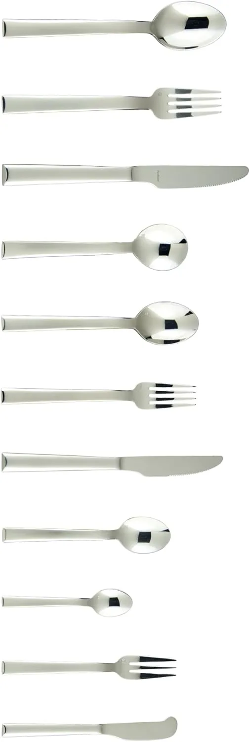 Fortessa Still 18/10 Stainless Steel Flatware Solid Handle Table Knife, Set of 12