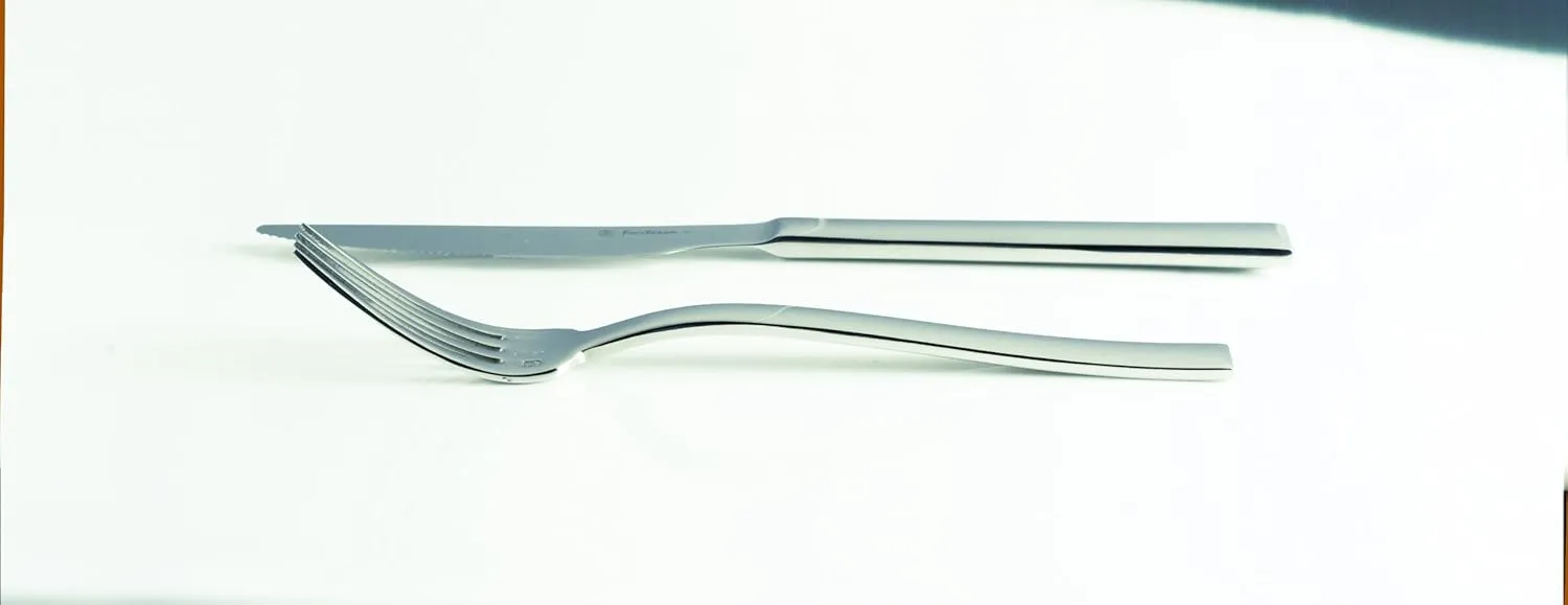 Fortessa Still 18/10 Stainless Steel Flatware Solid Handle Table Knife, Set of 12
