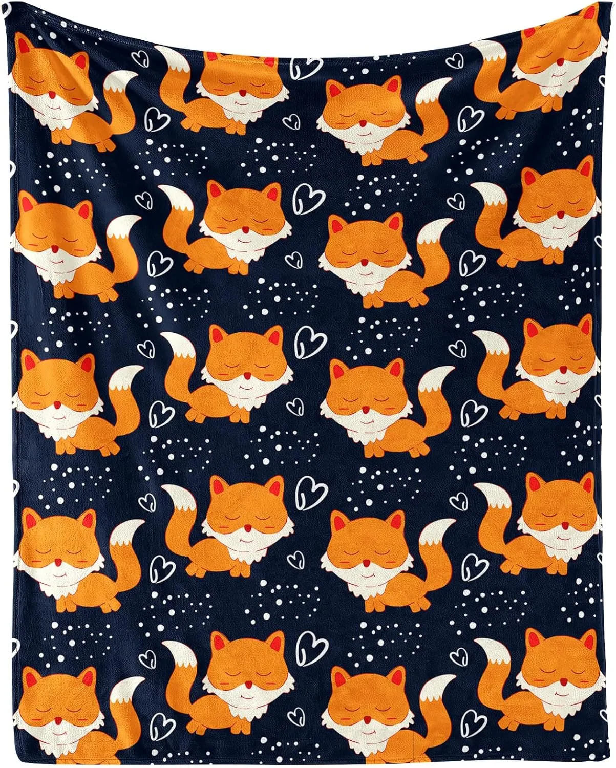 Fox Throw Blanket - Soft Flannel Blankets for Girls Boys Kids Fox Lovers - Warm Throw Blankets for All Season Lap, Chair, Sofa - 50"x40"