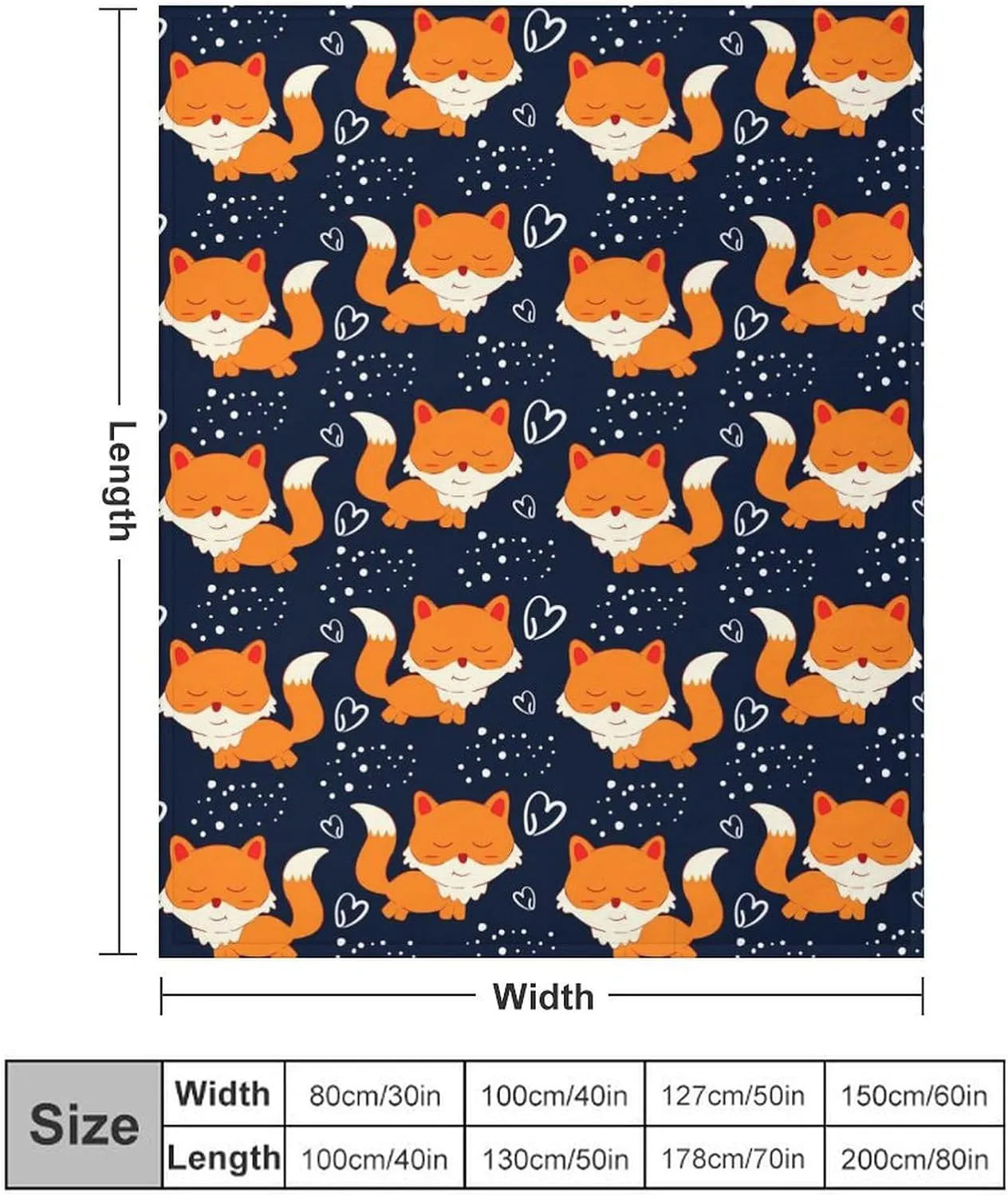 Fox Throw Blanket - Soft Flannel Blankets for Girls Boys Kids Fox Lovers - Warm Throw Blankets for All Season Lap, Chair, Sofa - 50"x40"