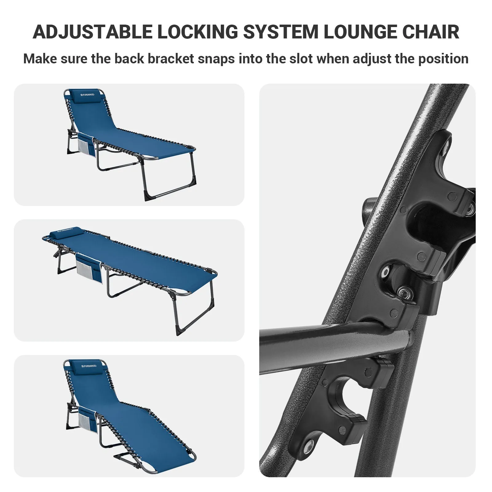 FUNDANGO 3-Folding Steel Cot Lounge Chair