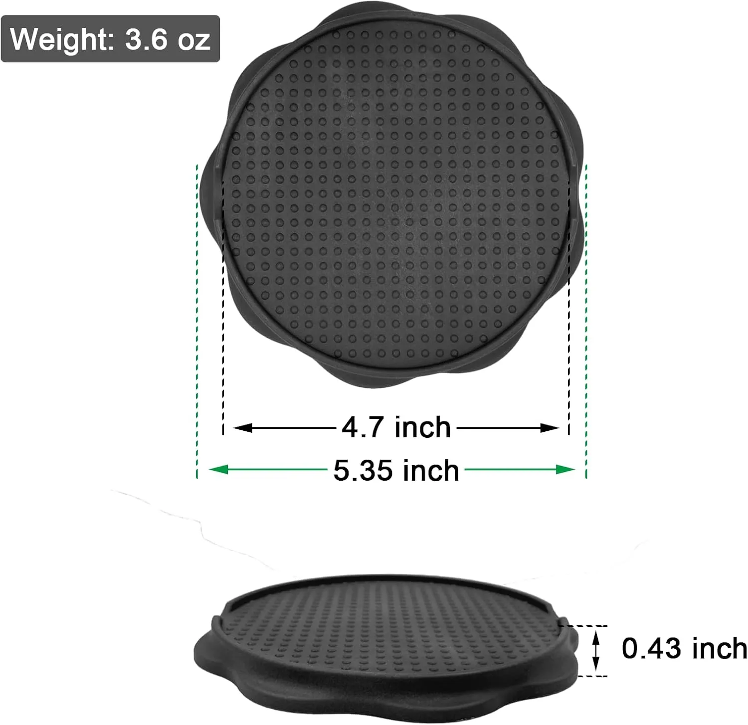 Furniture Pads for Camping Chairs Anti-Sinking Outdoor Furniture Cups Chair Leg Protectors for Sand, Lawn or Soft Ground (12, Black, 5.35 in)