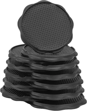 Furniture Pads for Camping Chairs Anti-Sinking Outdoor Furniture Cups Chair Leg Protectors for Sand, Lawn or Soft Ground (12, Black, 5.35 in)
