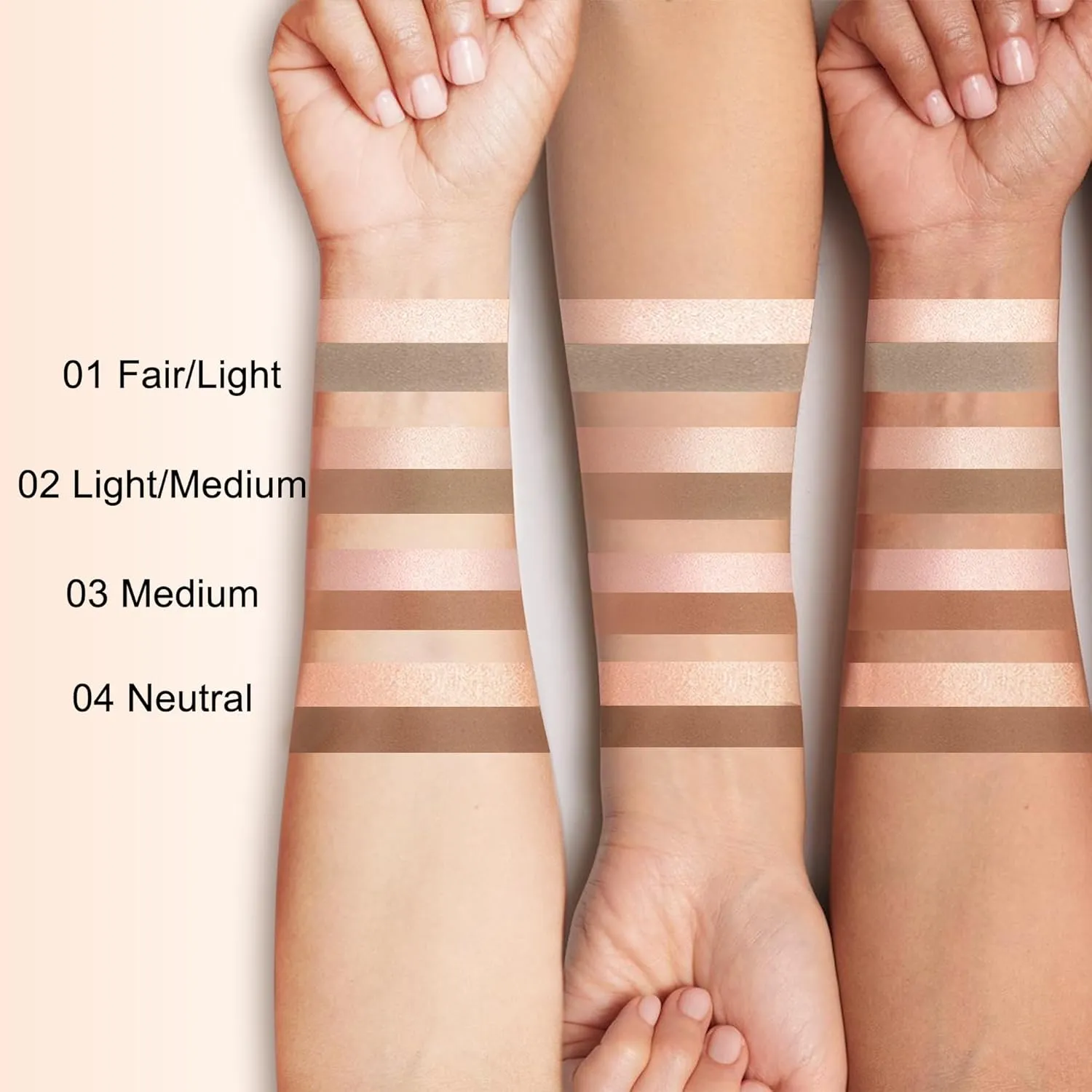 FV Dual-Ended Contour & Highlighter Stick - 2 Pack, Waterproof, Long-Lasting, Creamy & Blendable Formula, Natural Finish Sculpting Stick for Face & Body, Shades: 02 Light/Medium & 03 Medium