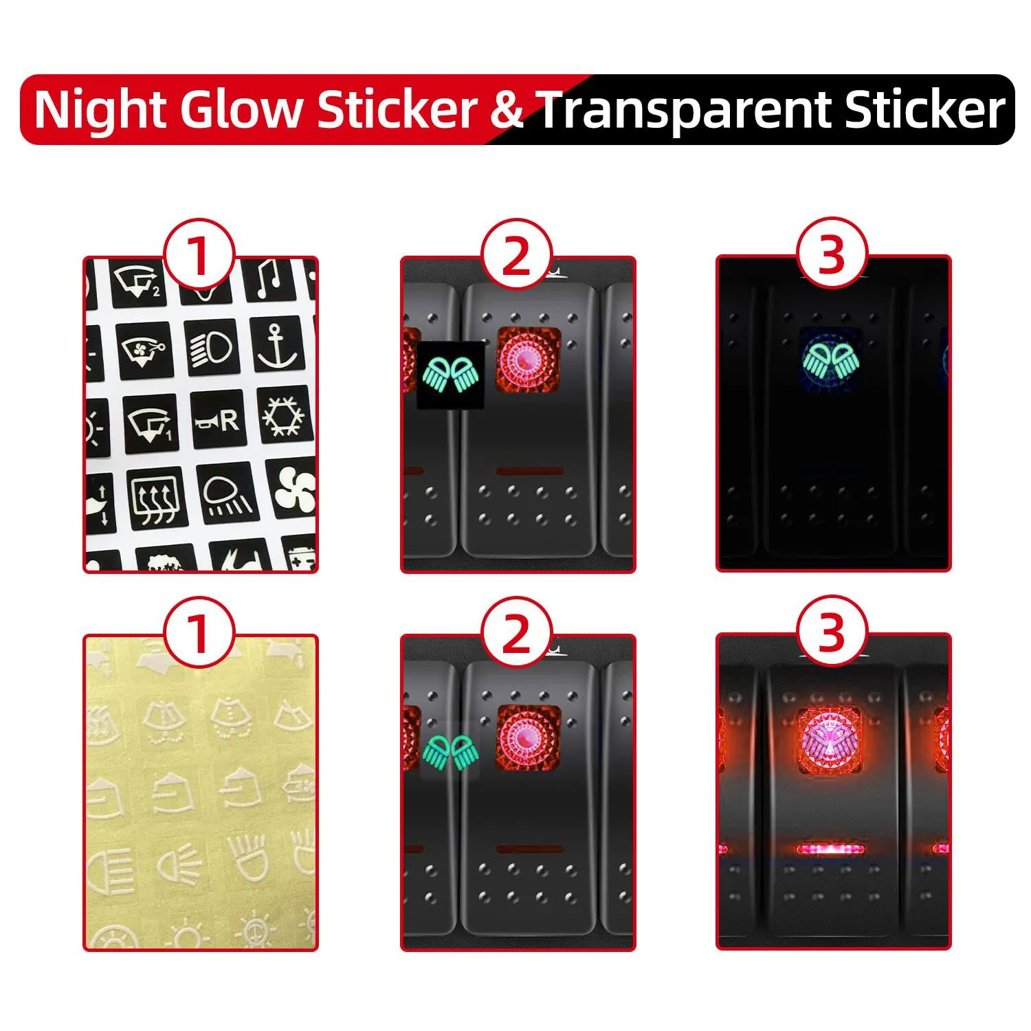 FXC Waterproof Marine Boat Rocker Switch Panel 4 Gang with Dual USB Slot Socket   Cigarette Lighter LED Light for Car Rv Vehicles Truck (4 Gang Red Light)