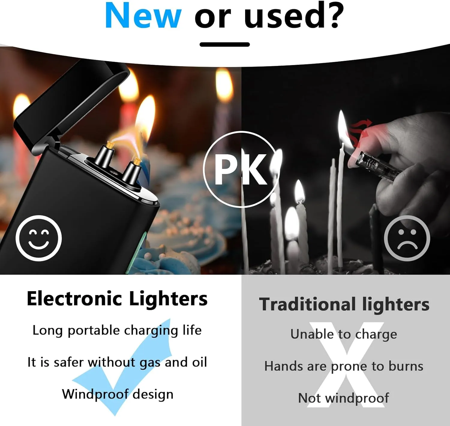 GADATOP Arc Plasma Flame Lighter Windproof Lighter Outdoor, Electric Lighter Colorful Gradient Lighter Rechargeable USB-C Lighter with Rhythmic Flashing Battery Indicator (Black)