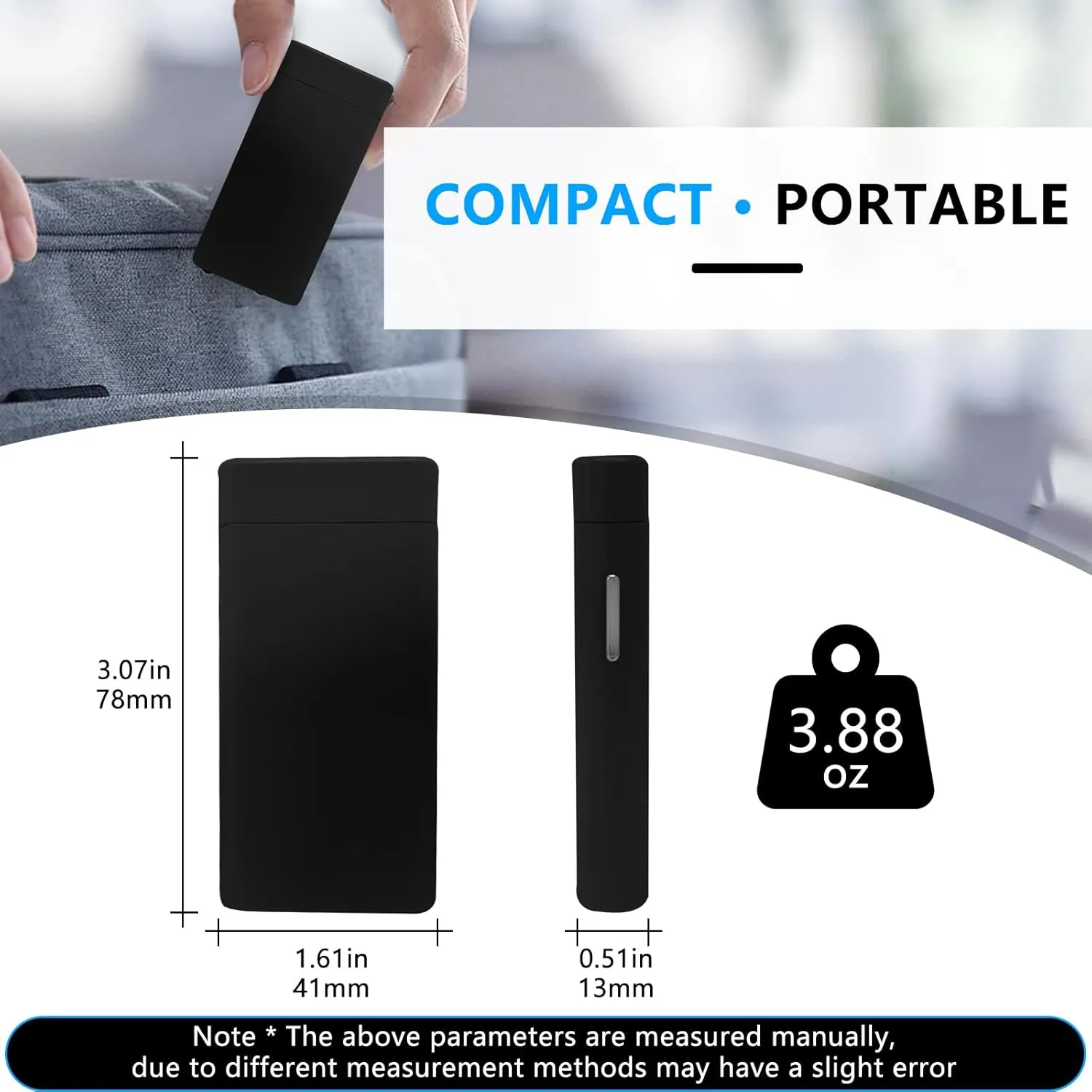 GADATOP Arc Plasma Flame Lighter Windproof Lighter Outdoor, Electric Lighter Colorful Gradient Lighter Rechargeable USB-C Lighter with Rhythmic Flashing Battery Indicator (Black)