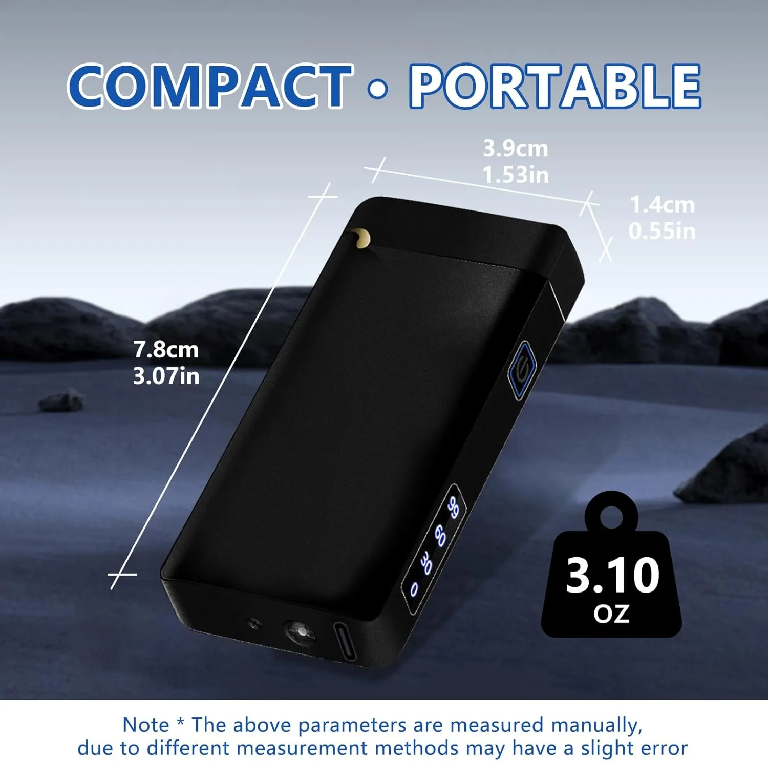 GADATOP Arc Plasma Flame Lighter - Windproof Outdoor, Electric Rechargeable USB-C Lighter with LED Battery Indicator (Matte Black)