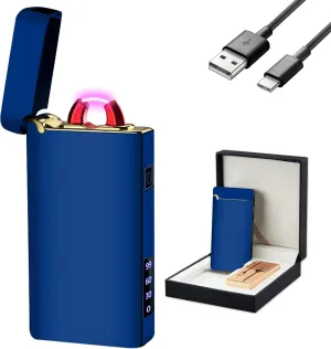 GADATOP Arc Plasma Flame Lighter - Windproof Outdoor, Electric Rechargeable USB-C Lighter with LED Battery Indicator (Matte Black)