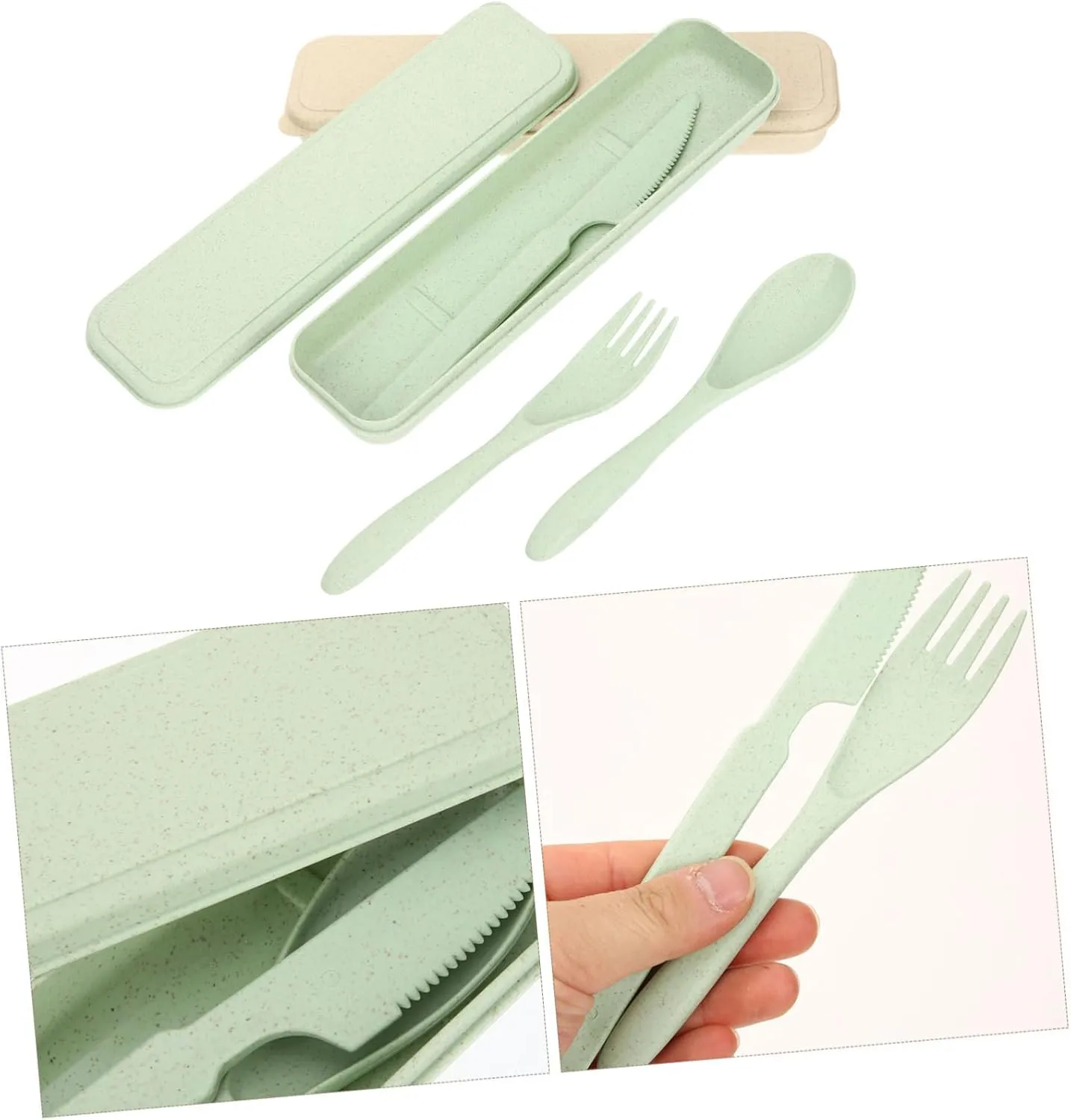 GANAZONO 6 Sets Outdoor Tableware Kit Camping Cutlery Set Collapsible Bowls Lightweight Dinnerware Easy to Clean for Travel