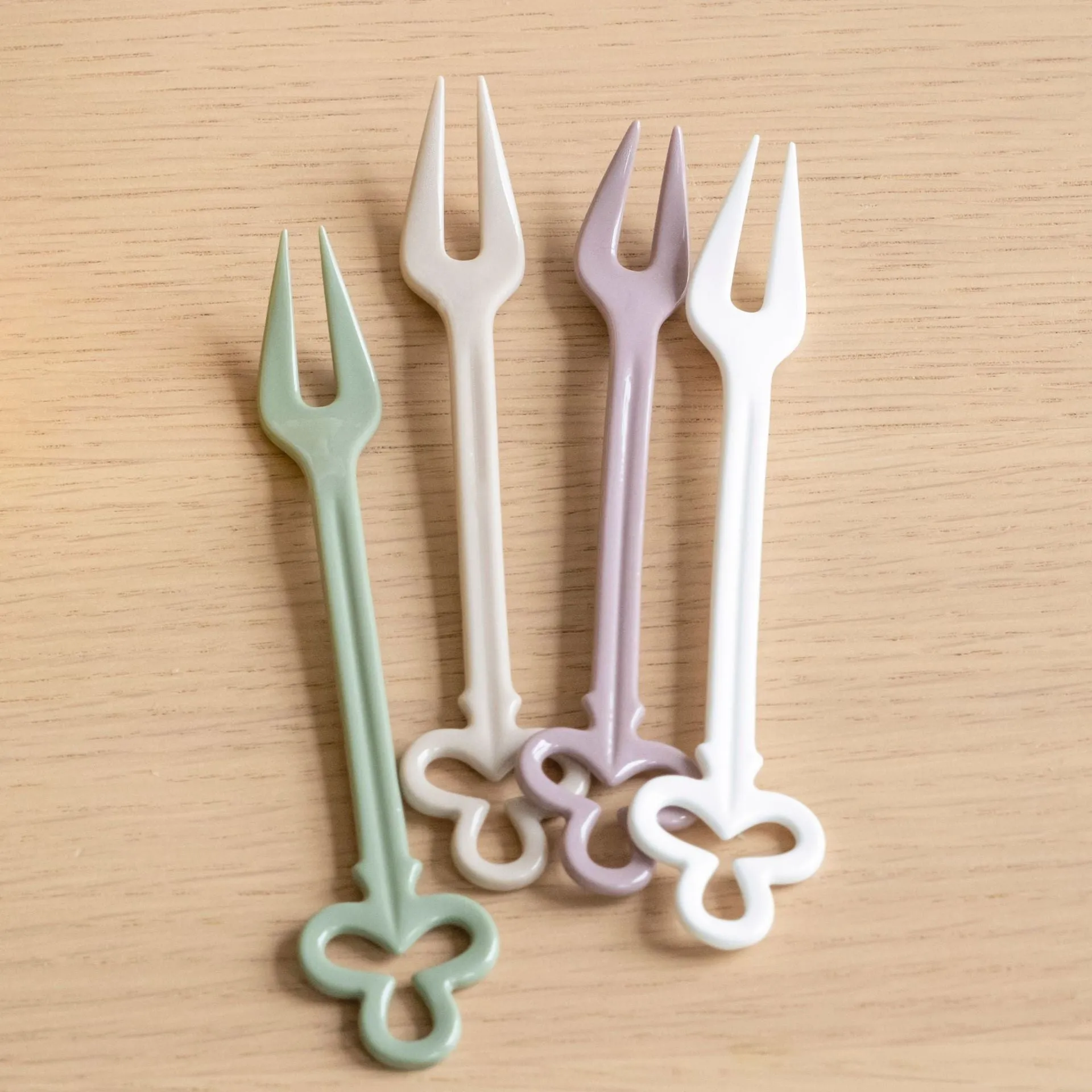 Georgia J 2PCS Chloe Porcelain Fork Set - Green