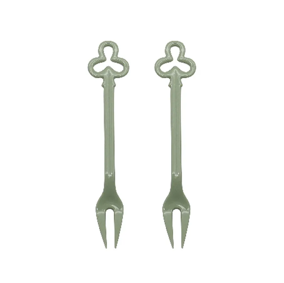 Georgia J 2PCS Chloe Porcelain Fork Set - Green
