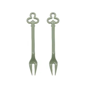 Georgia J 2PCS Chloe Porcelain Fork Set - Green