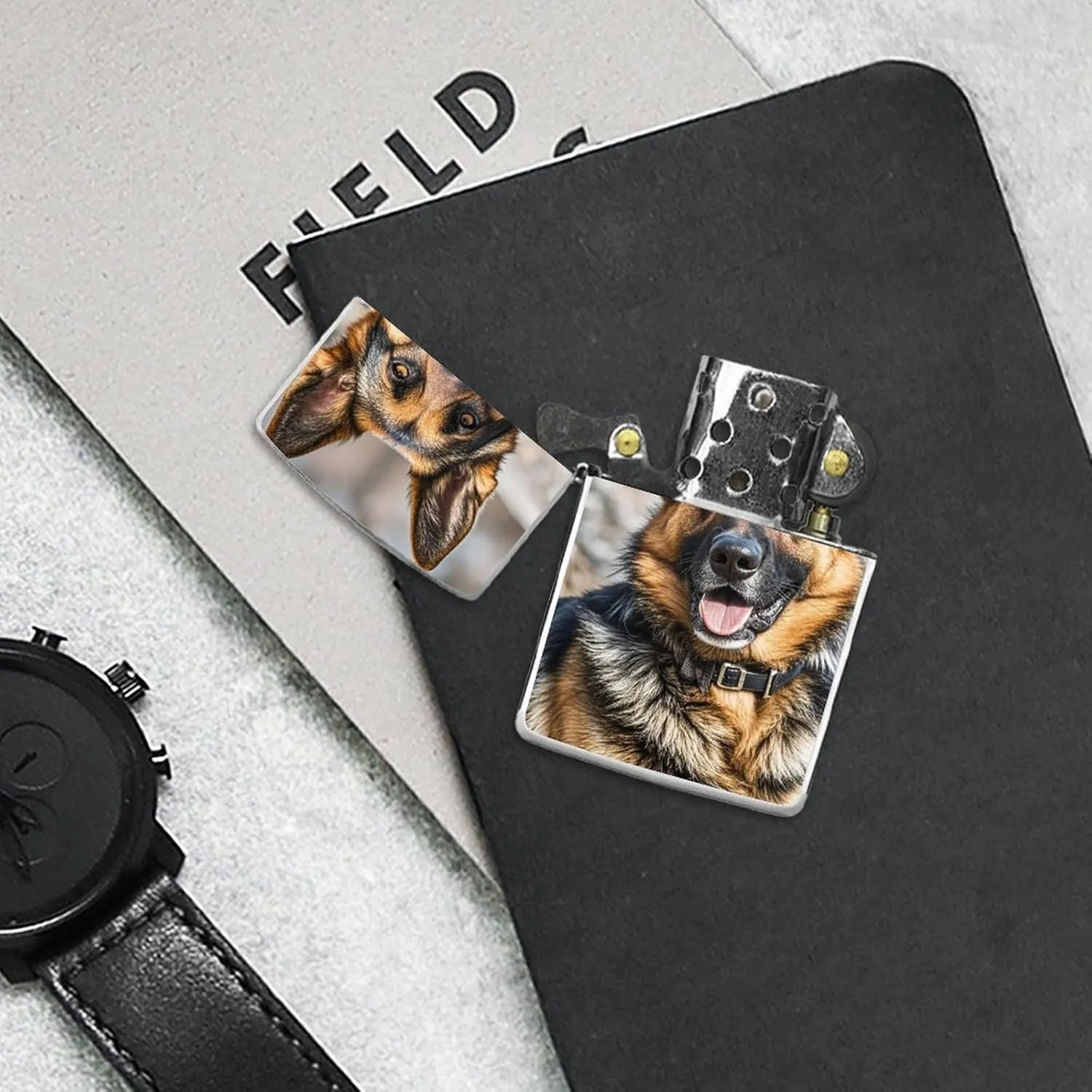 German Shepherd DogLighter Case Waterproof Lighter Sleeve Lighters Protective Cover with Graffiti Design