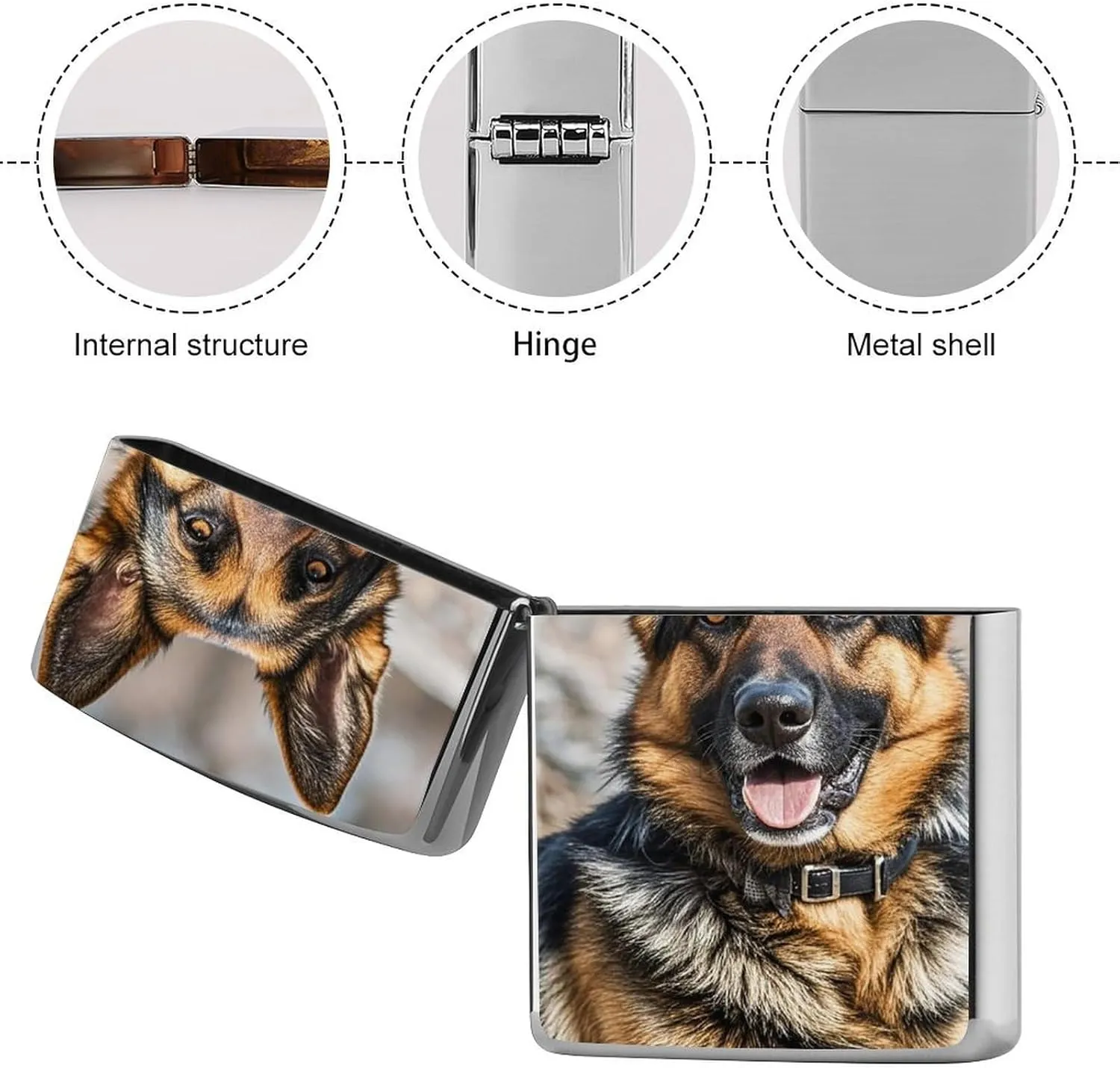 German Shepherd DogLighter Case Waterproof Lighter Sleeve Lighters Protective Cover with Graffiti Design