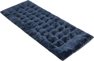 Giantex Camping Cot Pad, 75" x 27.5" x 3" Recliner Cushion with 4 Fixing Straps, Thickened Cushion for Lounge Chair and Swing, Indoor Outdoor Use, Mattress Pad for Hiking Travel Camp Vacation (Blue)